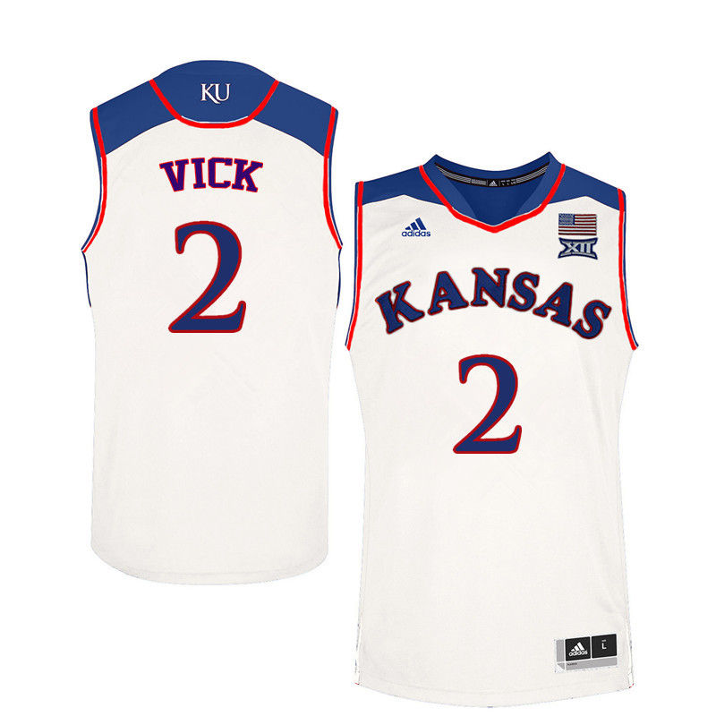 Men Kansas Jayhawks #2 Lagerald Vick College Basketball Jerseys-White